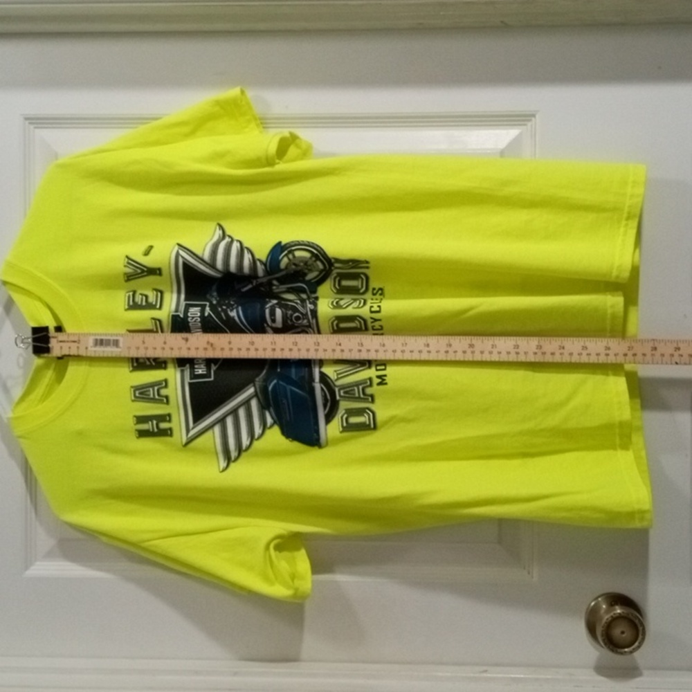 Harley-Davidson Safety Green Short Sleeve Tee Men’s Large - Picture 6 of 6